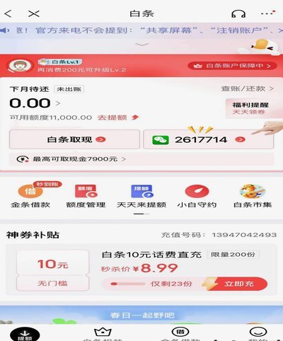白条额度怎么取出来